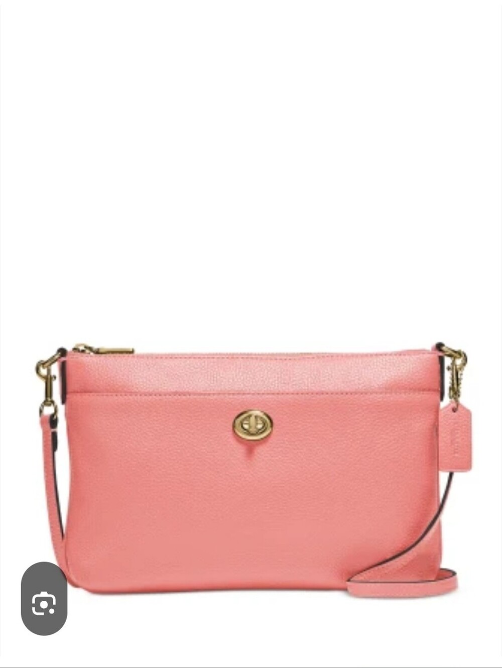 Coach Pebbled Leather Crossbody Bag in Coral Woman's